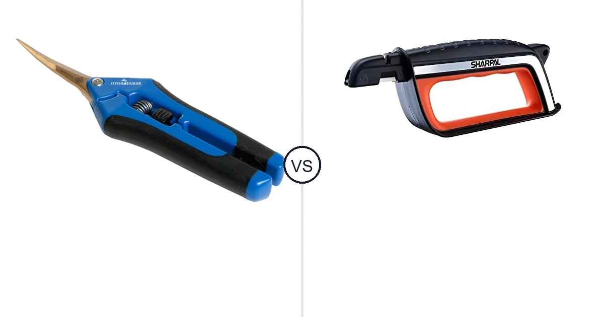 Comparison of Hydrofarm Precision Curved Titanium Blade Pruner and SHARPAL 103N