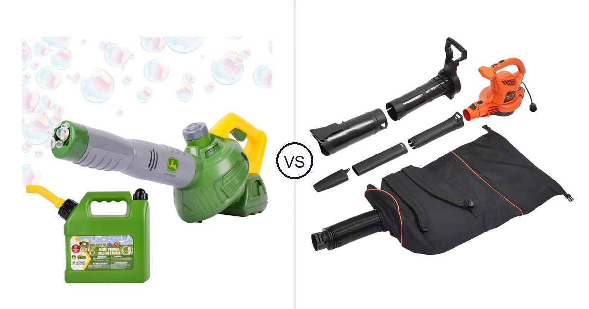 Comparison of John Deere Bubble Leaf Blower Toy for and BLACK+DECKER BEBL7000