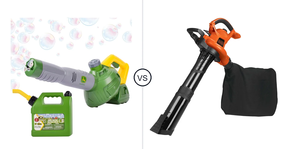 Comparison of John Deere Bubble Leaf Blower Toy for and BLACK+DECKER BV6000