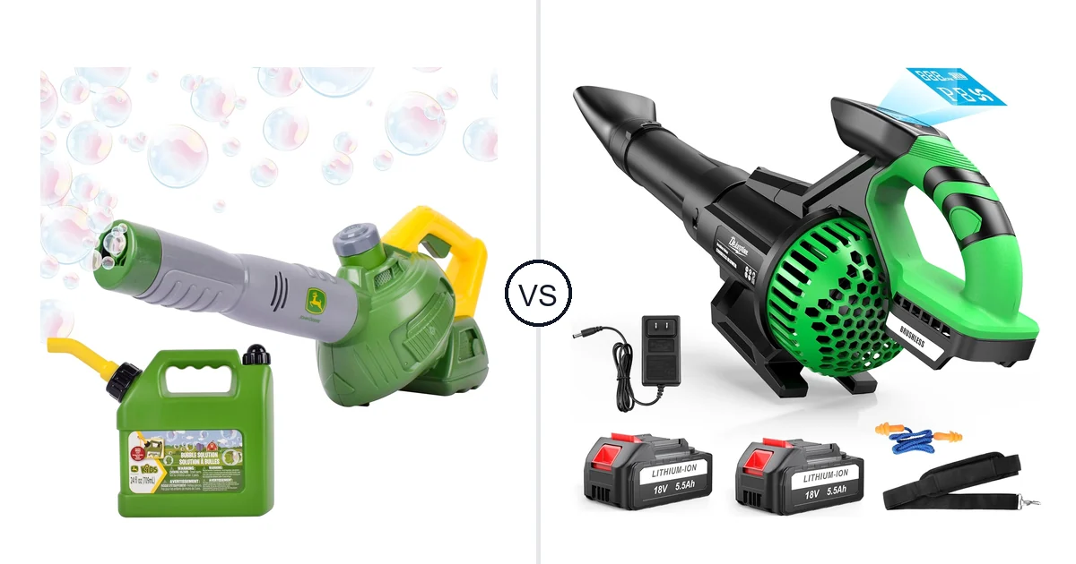 Comparison of John Deere Bubble Leaf Blower Toy for and DEJUNPIOOL CFM/180