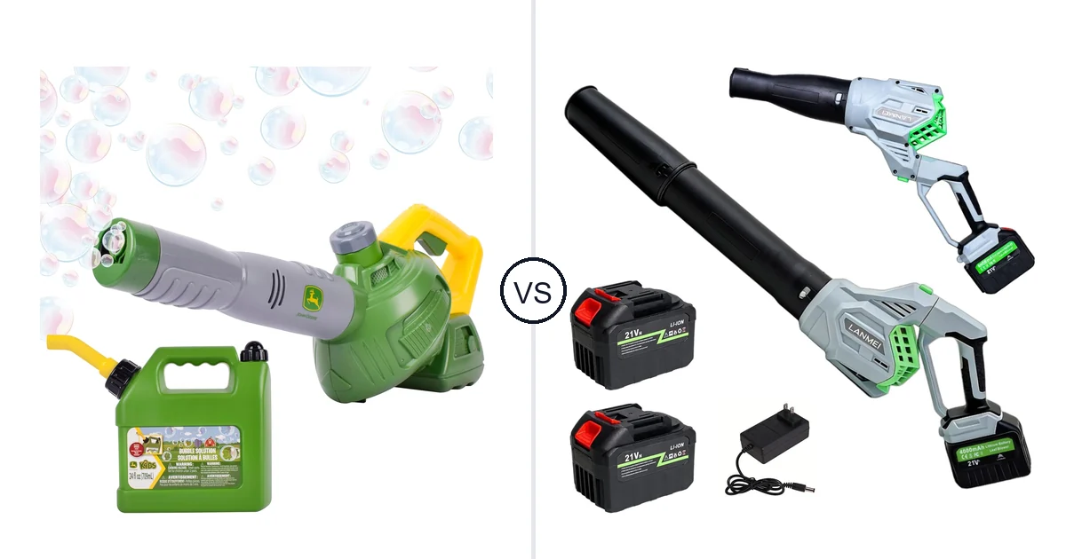 Comparison of John Deere Bubble Leaf Blower Toy for and LANMEI 146MPH