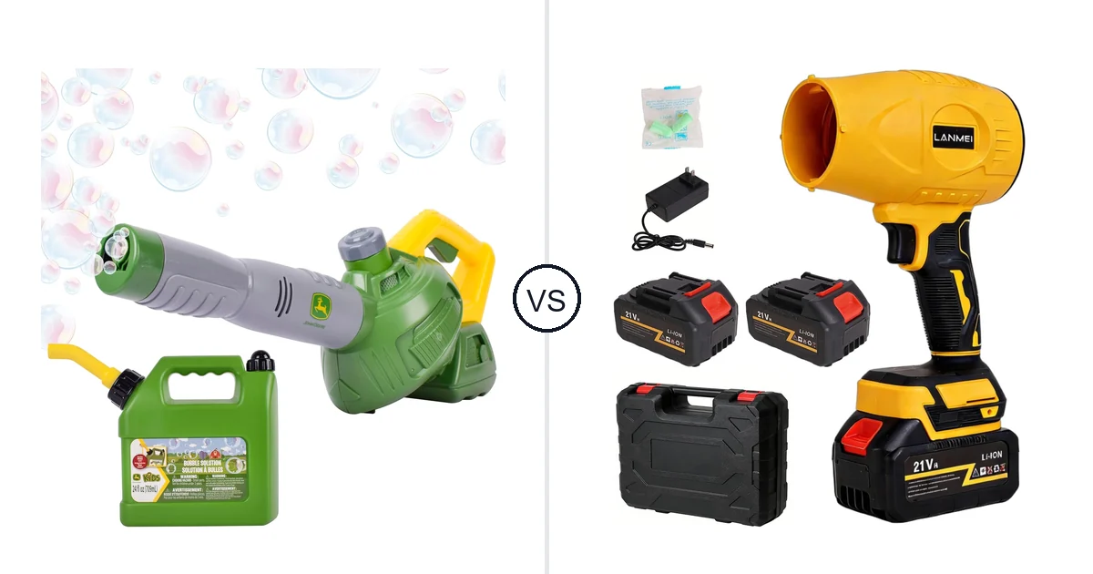 Comparison of John Deere Bubble Leaf Blower Toy for and LANMEI 21V