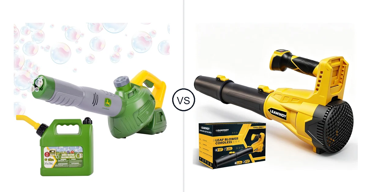 Comparison of John Deere Bubble Leaf Blower Toy for and LEAWINDY LEAWINDY005