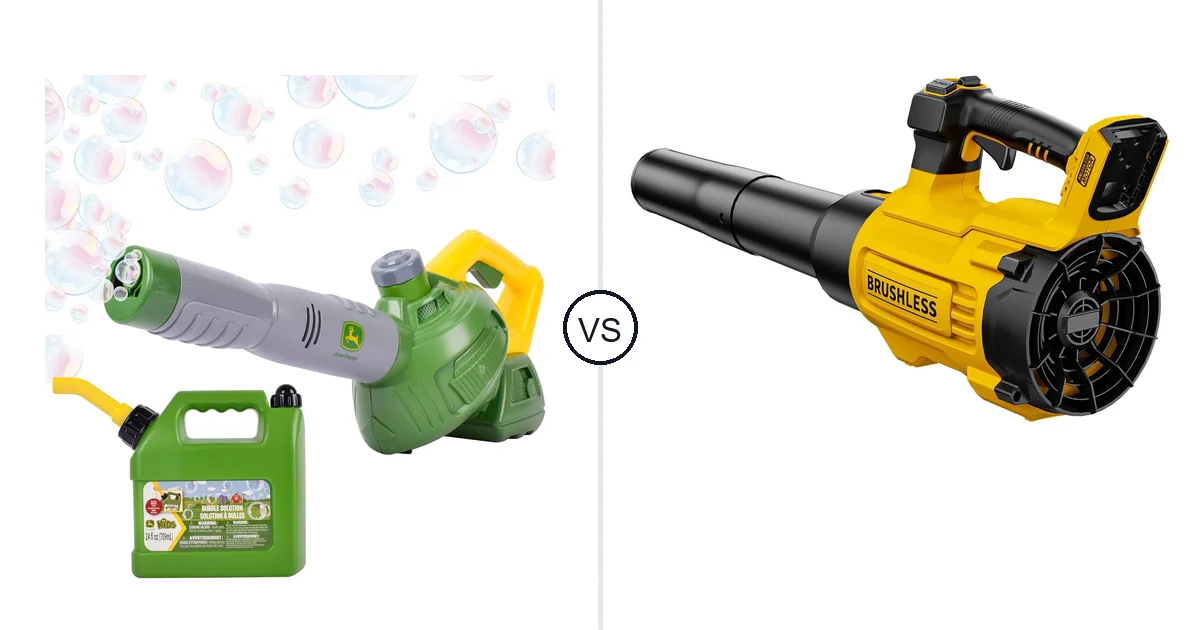 Comparison of John Deere Bubble Leaf Blower Toy for and PWOKVEC CFM/125