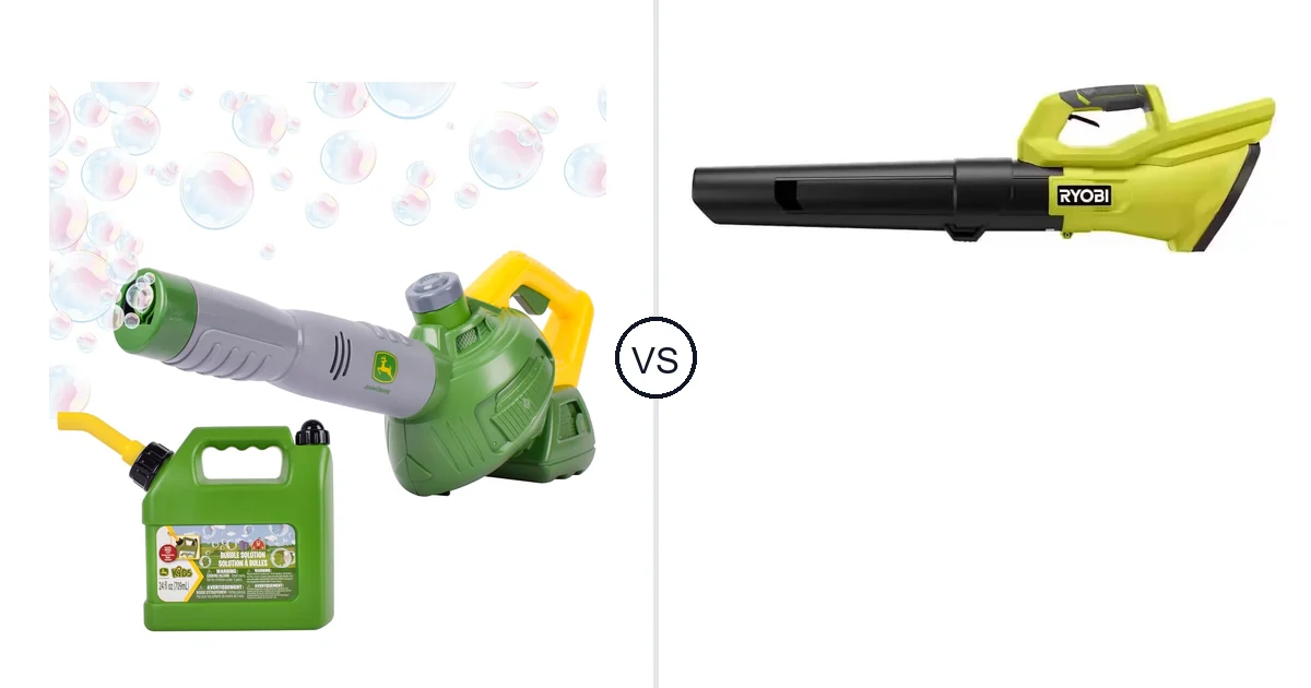 Comparison of John Deere Bubble Leaf Blower Toy for and RYOBI RY40LB01B
