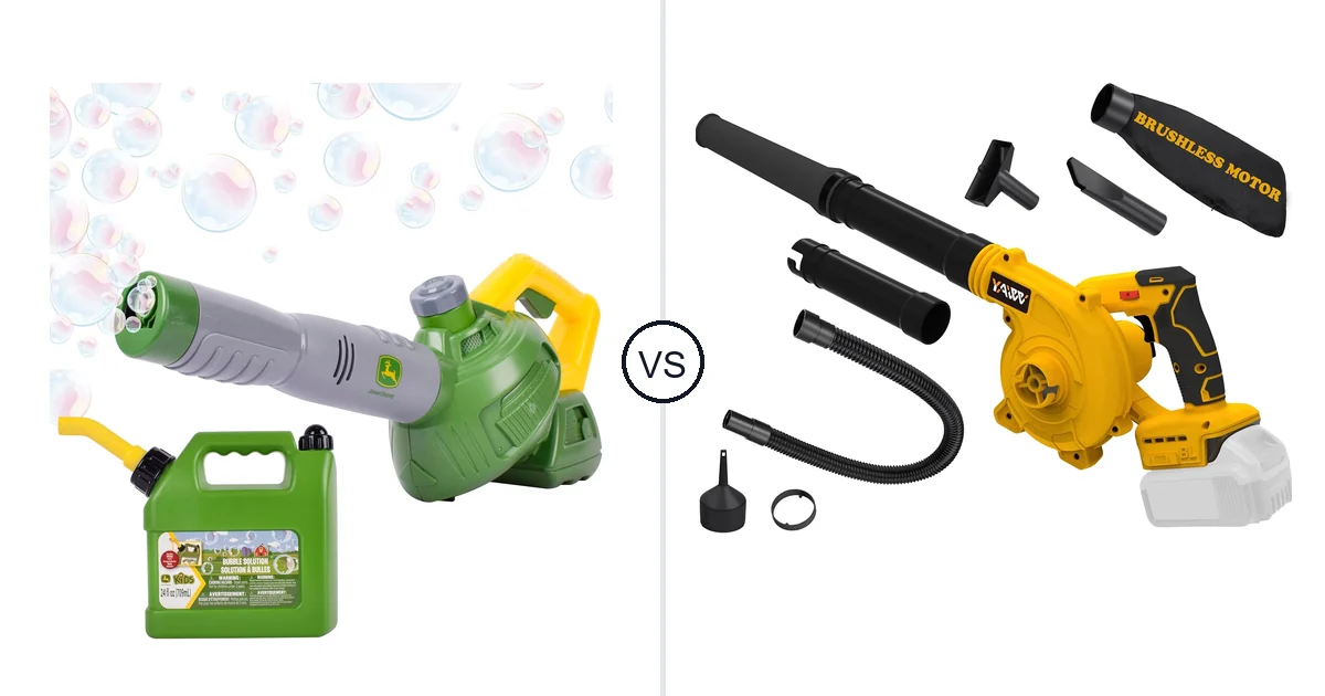 Comparison of John Deere Bubble Leaf Blower Toy for and YAWV Leaf Blower
