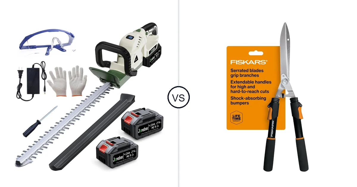 Jonebar 20” Cordless Hedge vs Fiskars Extendable: Key Differences