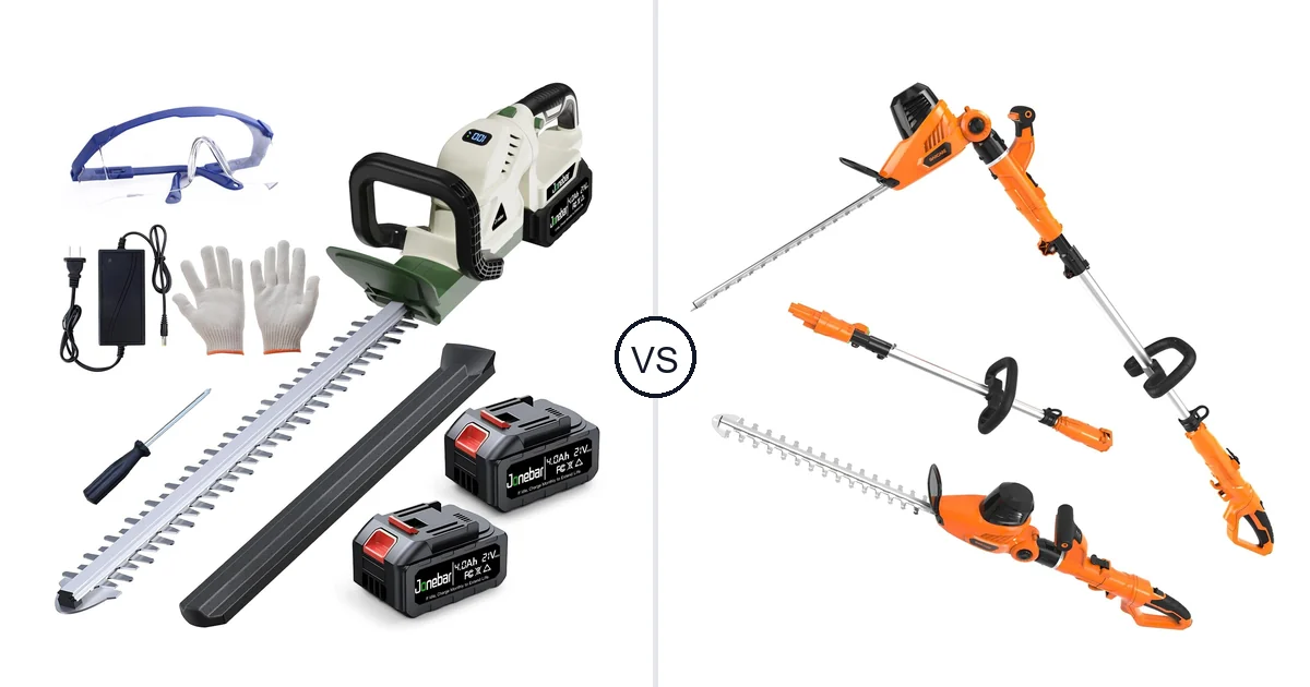 Jonebar 20” Cordless Hedge vs GARCARE 2 in 1 Electric Pole Hedge