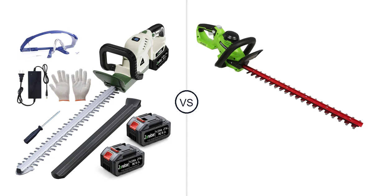 Jonebar 20” Cordless Hedge vs Greenworks 24V: Hedge Trimmer