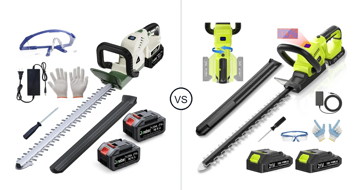 Jonebar 20” Cordless Hedge vs VOERJIA 3000RPM: Best Hedge Trimmer