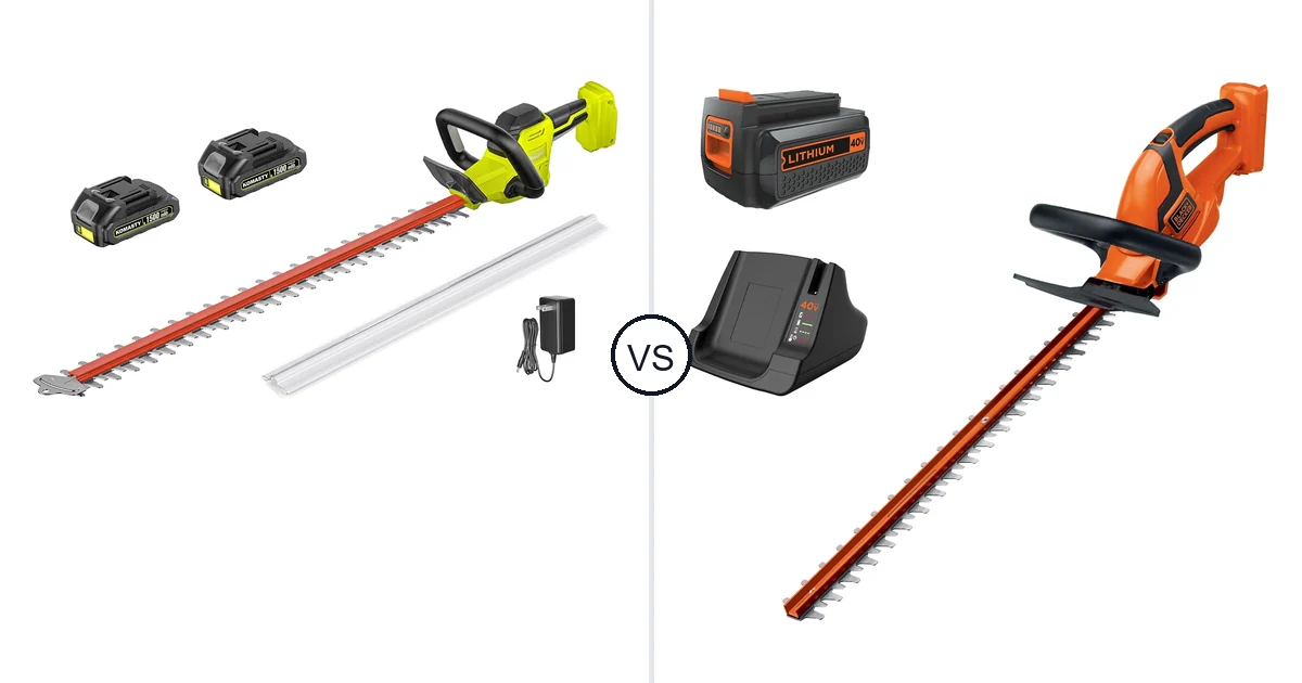 Comparison of KOMASTY 22 Inch Hedge Trimmer Cordless and BLACK+DECKER LHT2436
