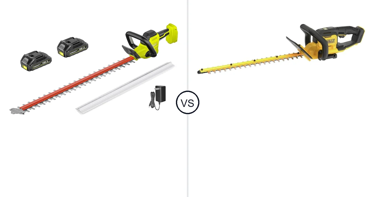 Comparison of KOMASTY 22 Inch Hedge Trimmer Cordless and DEWALT DCHT821B