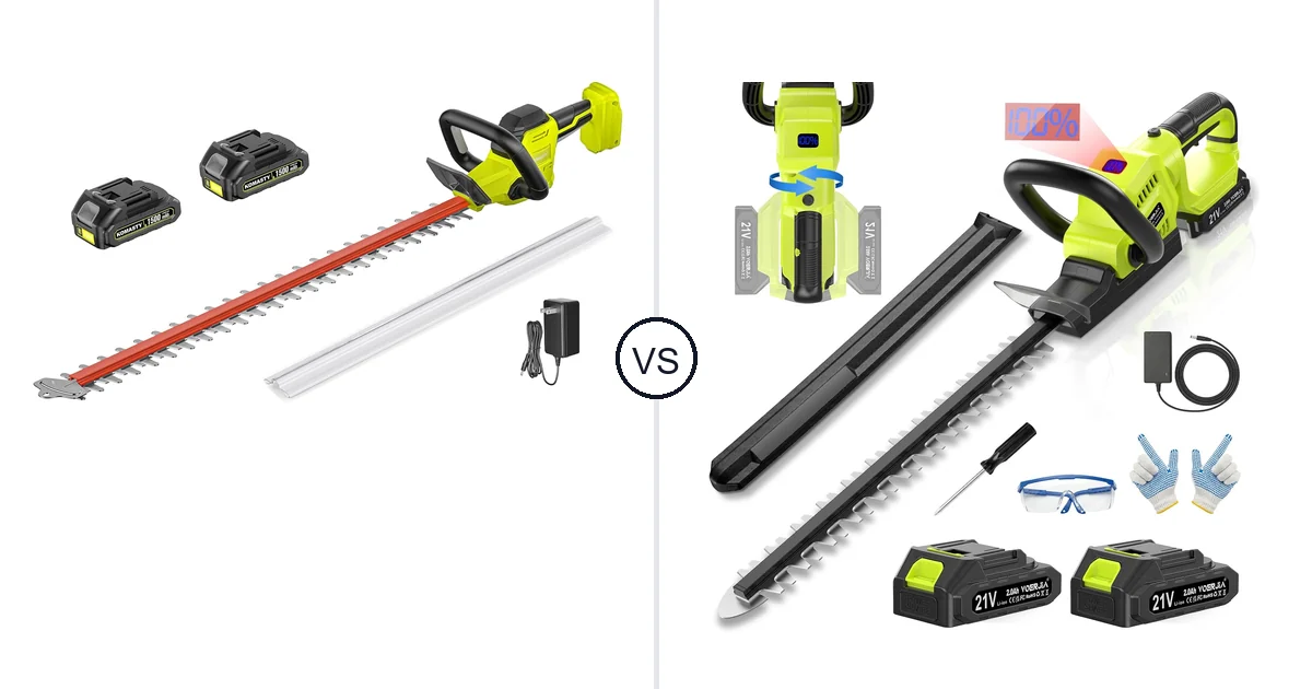KOMASTY 22 Inch Hedge vs VOERJIA 3000RPM: Best Hedge Trimmer