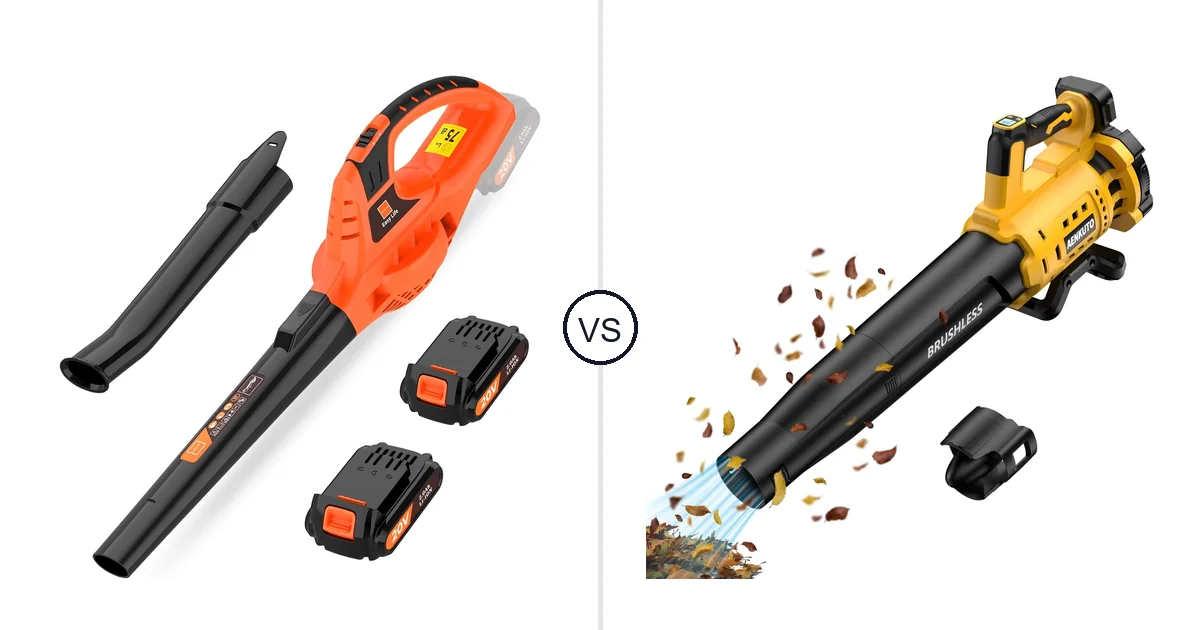 Comparison of Leisch Life Cordless Leaf Blower and Aenkuto Cordless Leaf Blower for DEWALT 20V