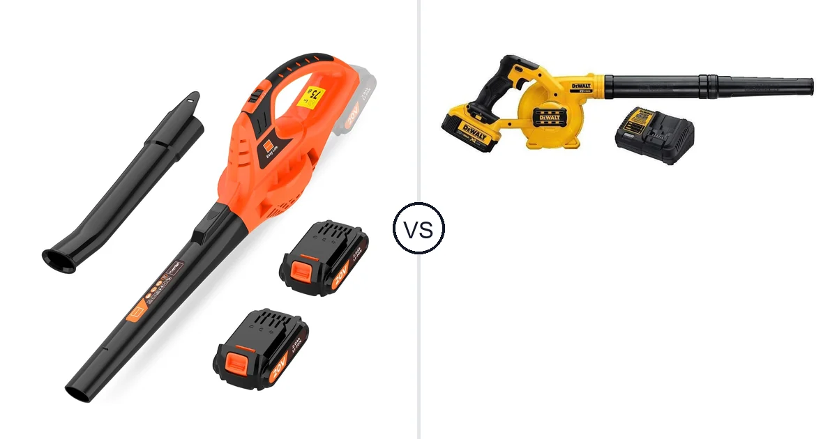 Comparison of Leisch Life Cordless Leaf Blower and DEWALT DCE100M1