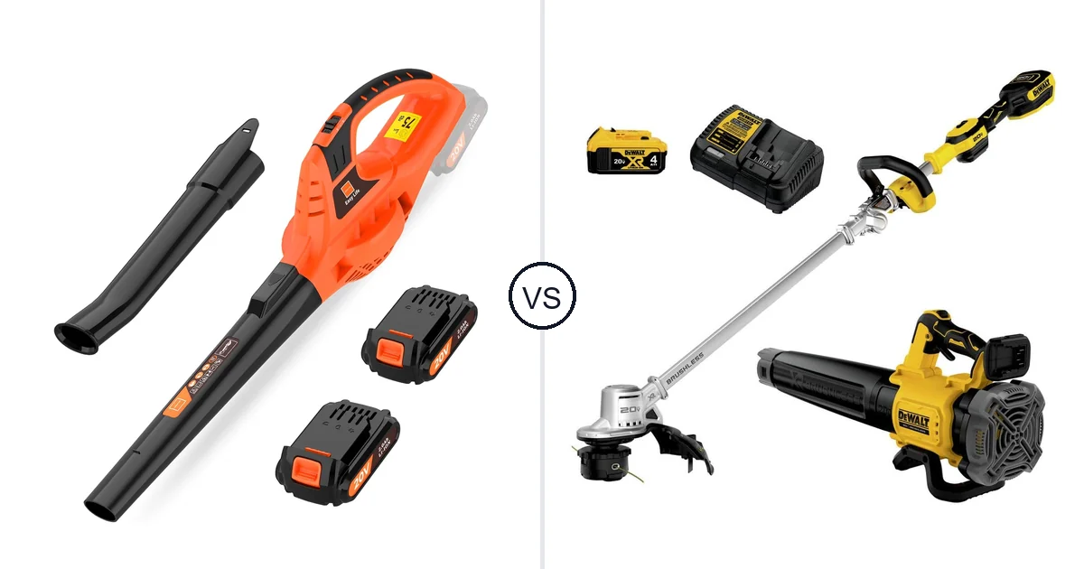 Comparison of Leisch Life Cordless Leaf Blower and DEWALT DCKO222M1