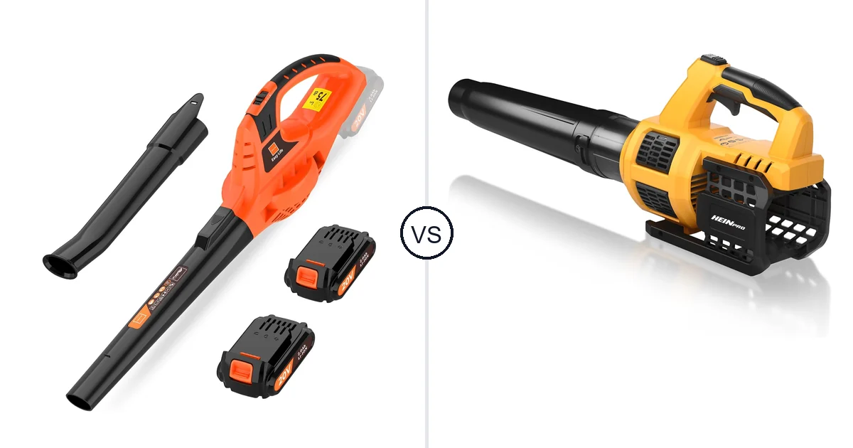 Comparison of Leisch Life Cordless Leaf Blower and HEINPRO Cordless Leaf Blower Compatible