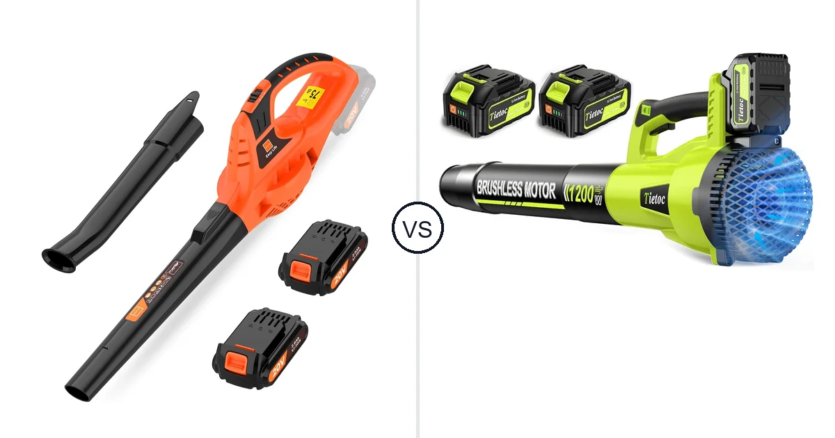 Comparison of Leisch Life Cordless Leaf Blower and tietoc 1200W