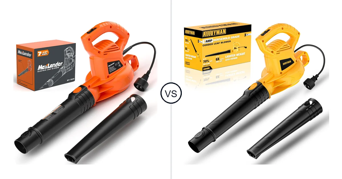 Comparison of MAXLANDER ML-ACLB01 and Alloyman Corded Leaf Blower-yellow