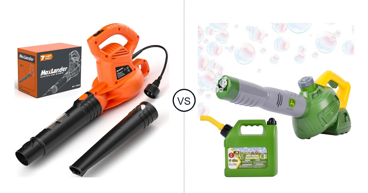 Comparison of MAXLANDER ML-ACLB01 and John Deere Bubble Leaf Blower Toy for