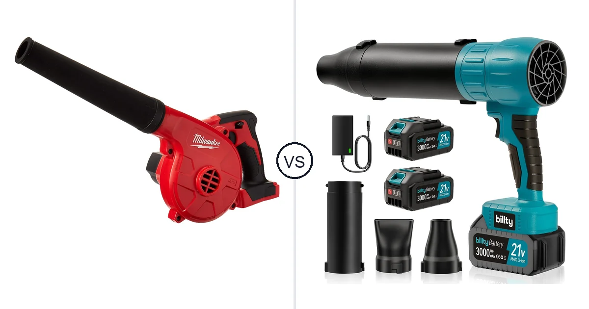Comparison of Milwaukee 0884-20 and billty Cordless Leaf Blower