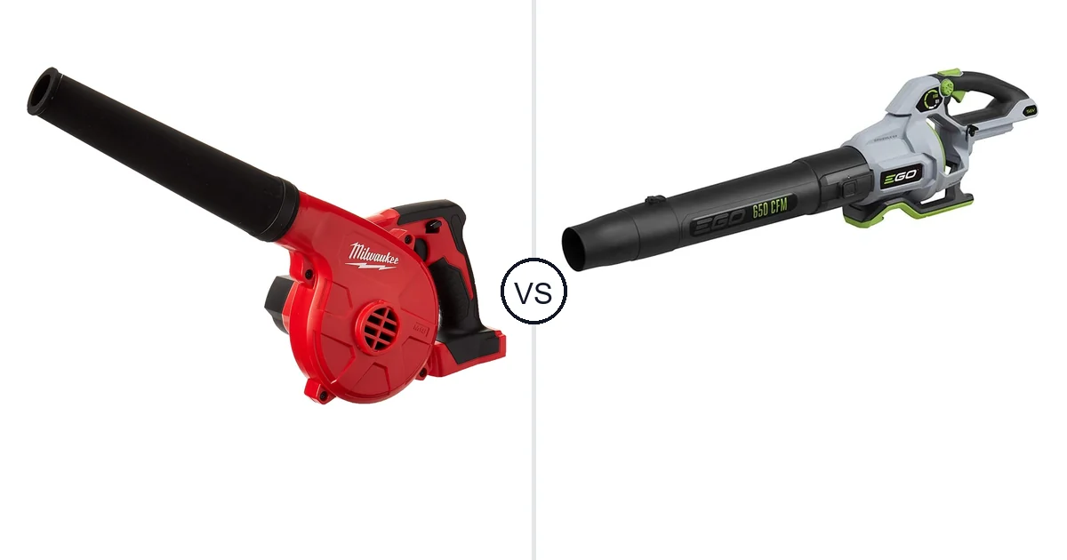 Comparison of Milwaukee 0884-20 and EGO Power+ Leaf Blower