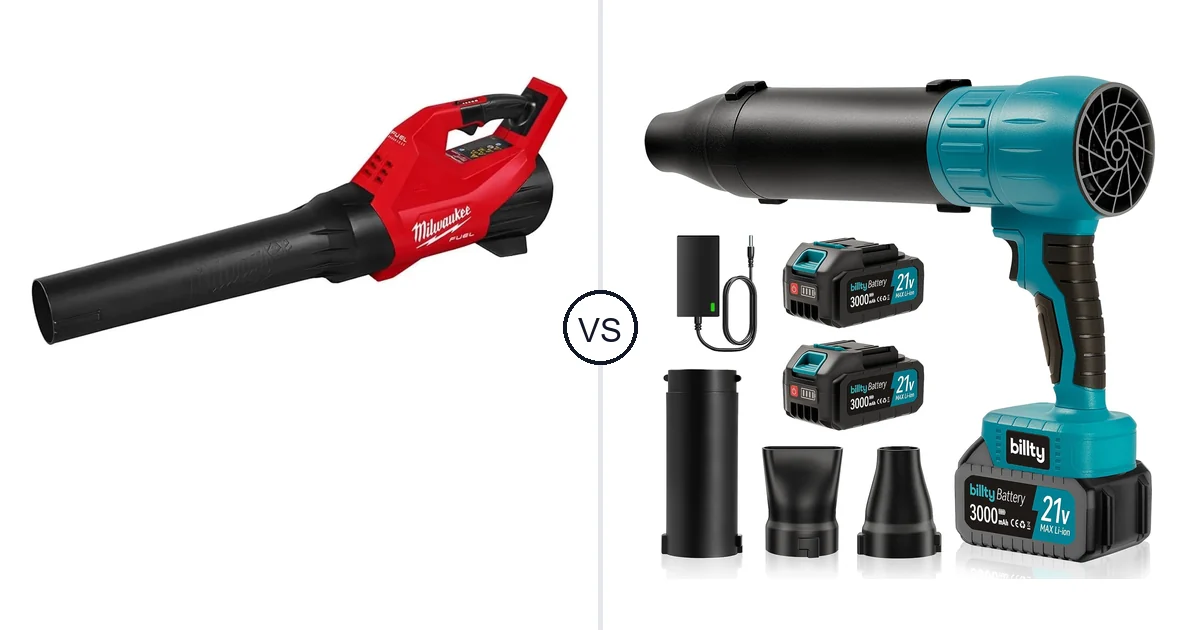 Comparison of Milwaukee 3017-20 and billty Cordless Leaf Blower