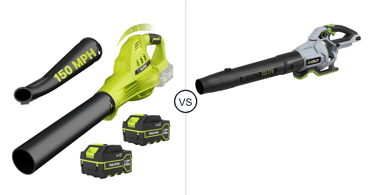 Comparison of PULITUO Updated 4.0 Batteries, Green and EGO Power+ Leaf Blower