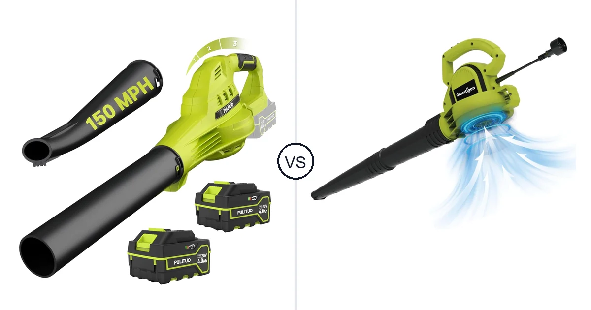 Comparison of PULITUO Updated 4.0 Batteries, Green and GRASSTIGON Grasstigon Leaf Blower