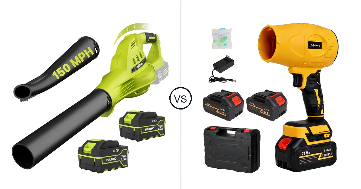 Comparison of PULITUO Updated 4.0 Batteries, Green and LANMEI 21V