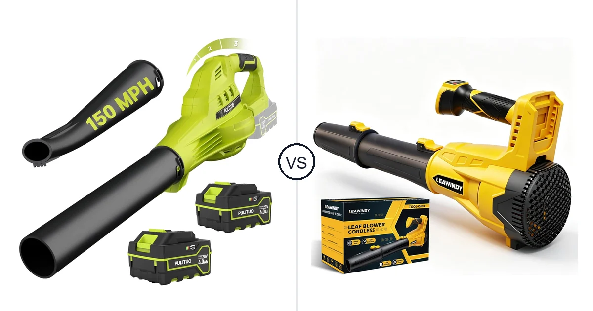 Comparison of PULITUO Updated 4.0 Batteries, Green and LEAWINDY LEAWINDY005