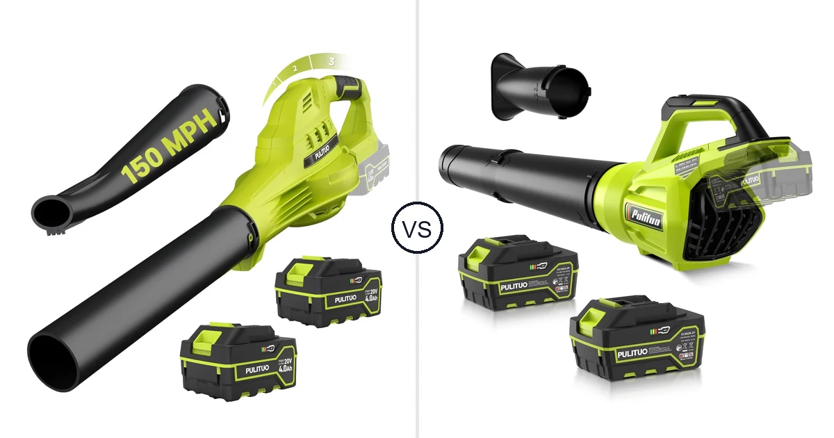 Comparison of PULITUO Updated 4.0 Batteries, Green and PULITUO Leaf Blower Cordless