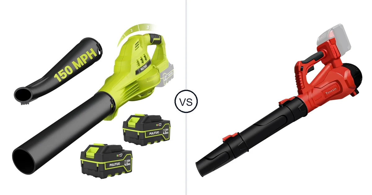 Comparison of PULITUO Updated 4.0 Batteries, Green and Tovexis Cordless Leaf Blower