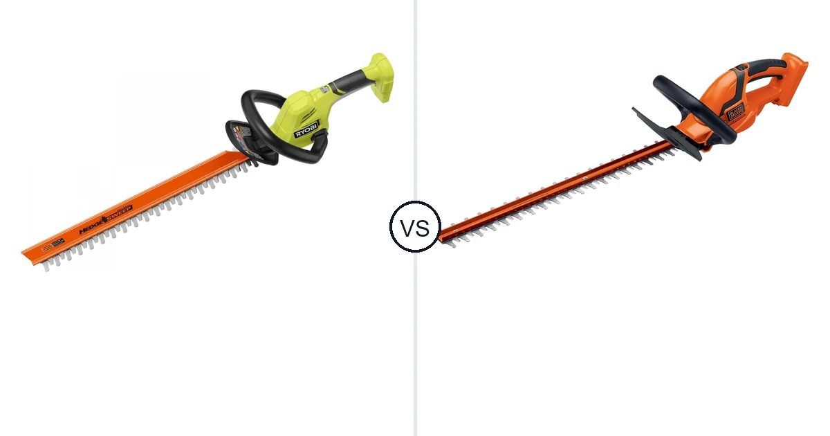 RYOBI 18V vs BLACK+DECKER LHT2436B: Hedge Trimmer Comparison (Key