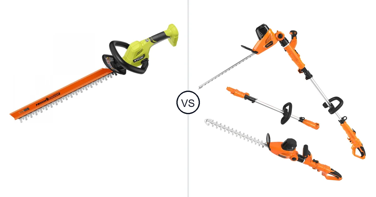 RYOBI 18V vs GARCARE 2 in 1 Electric Pole: Hedge Trimmer Comparison