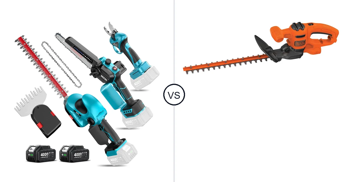 Comparison of Seesii Electric Chainsaw Trimmer Pruner: 3-in-1 Cordless and BLACK+DECKER BEHT100