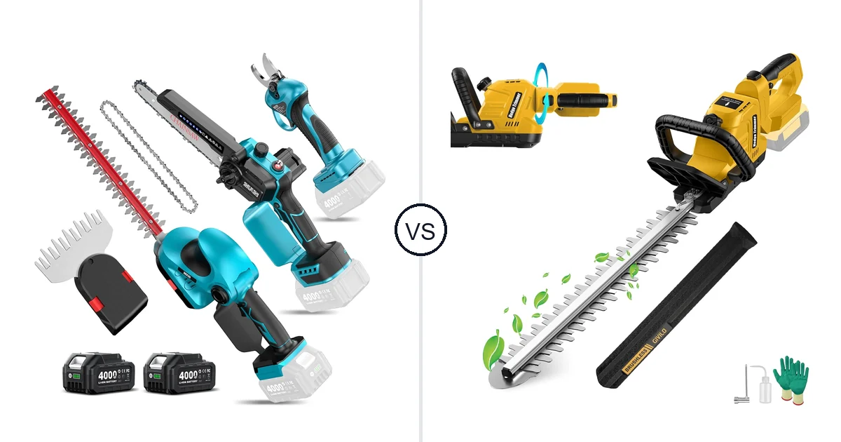Comparison of Seesii Electric Chainsaw Trimmer Pruner: 3-in-1 Cordless and Givilo Electric Hedge Trimmer Cordless Compatible