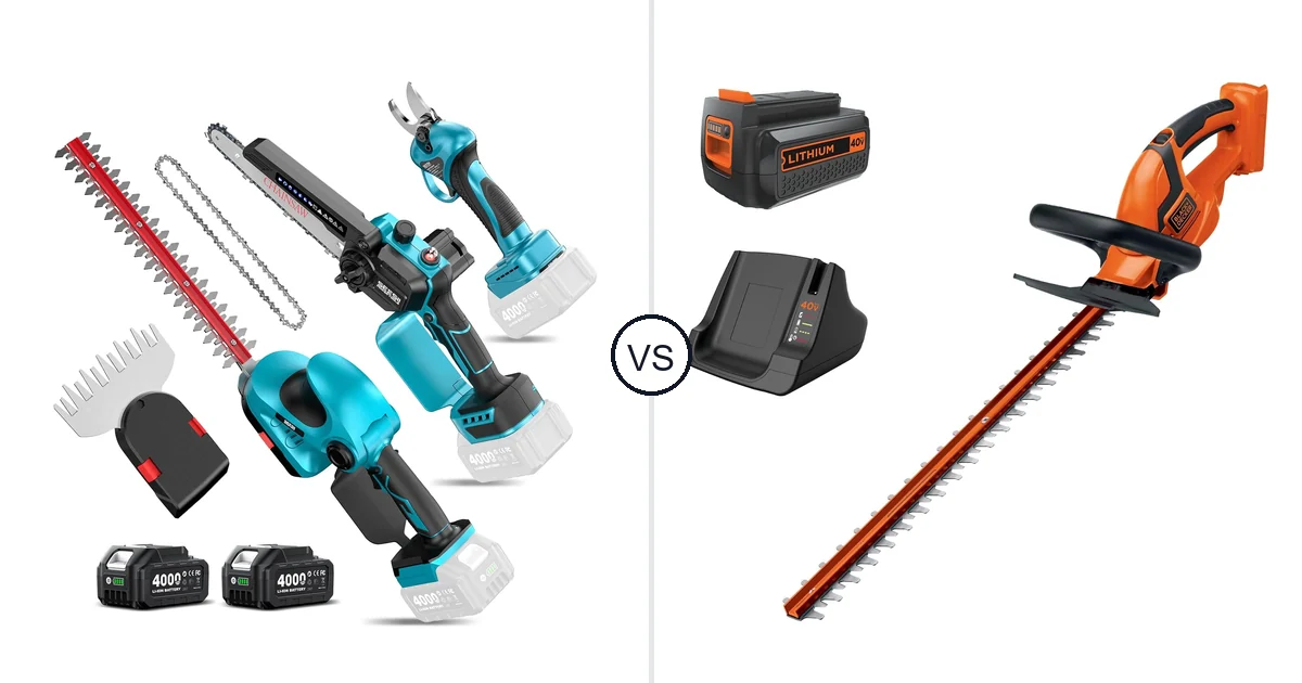 Comparison of Seesii Electric Chainsaw Trimmer Pruner: 3-in-1 Cordless and BLACK+DECKER LHT2436