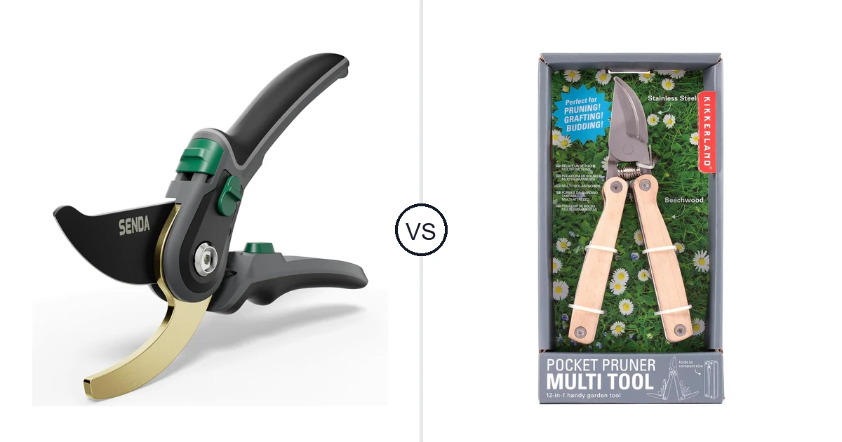 Comparison of SENDA 9'' adjustable pruning shears and Kikkerland Pruner