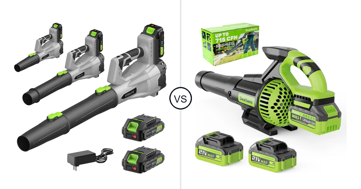 Comparison of Steelite 21V and Dwarfuarm Cordless Leaf Blower