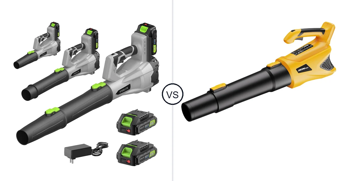 Comparison of Steelite 21V and HEINPRO Cordless Leaf Blower Compatible