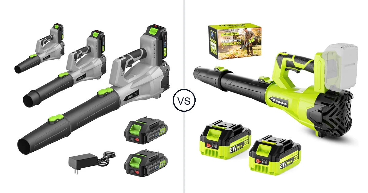 Comparison of Steelite 21V and ToCzernobgol Cordless Leaf Blower