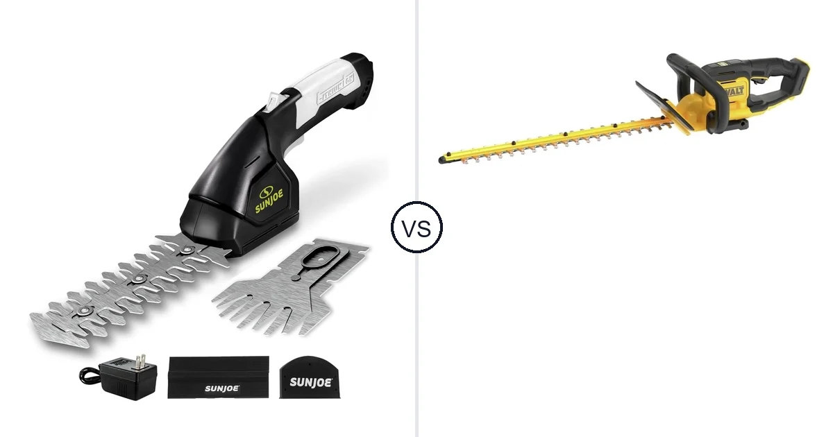 Comparison of Sun Joe HJ604C and DEWALT DCHT821B