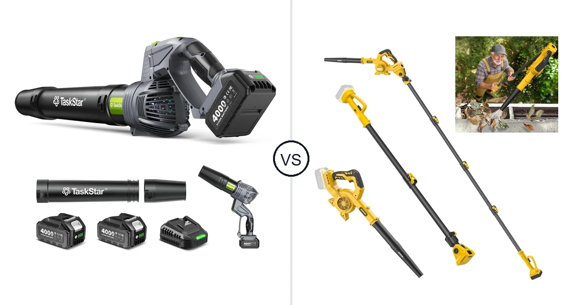 Comparison of TaskStar Cordless Rotary Leaf Blower and ADOTOCAM GZCYJ