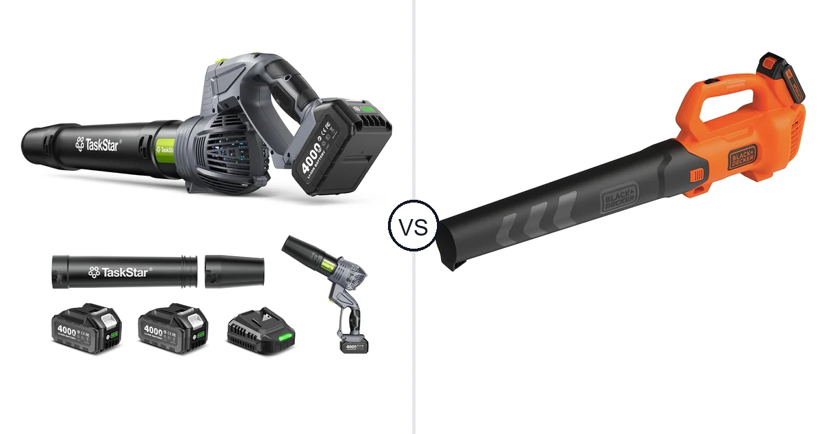 Comparison of TaskStar Cordless Rotary Leaf Blower and BLACK+DECKER BCBL700D1