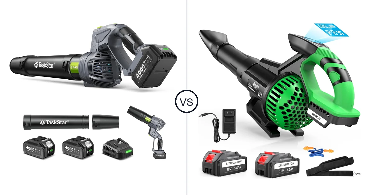 Comparison of TaskStar Cordless Rotary Leaf Blower and DEJUNPIOOL CFM/180