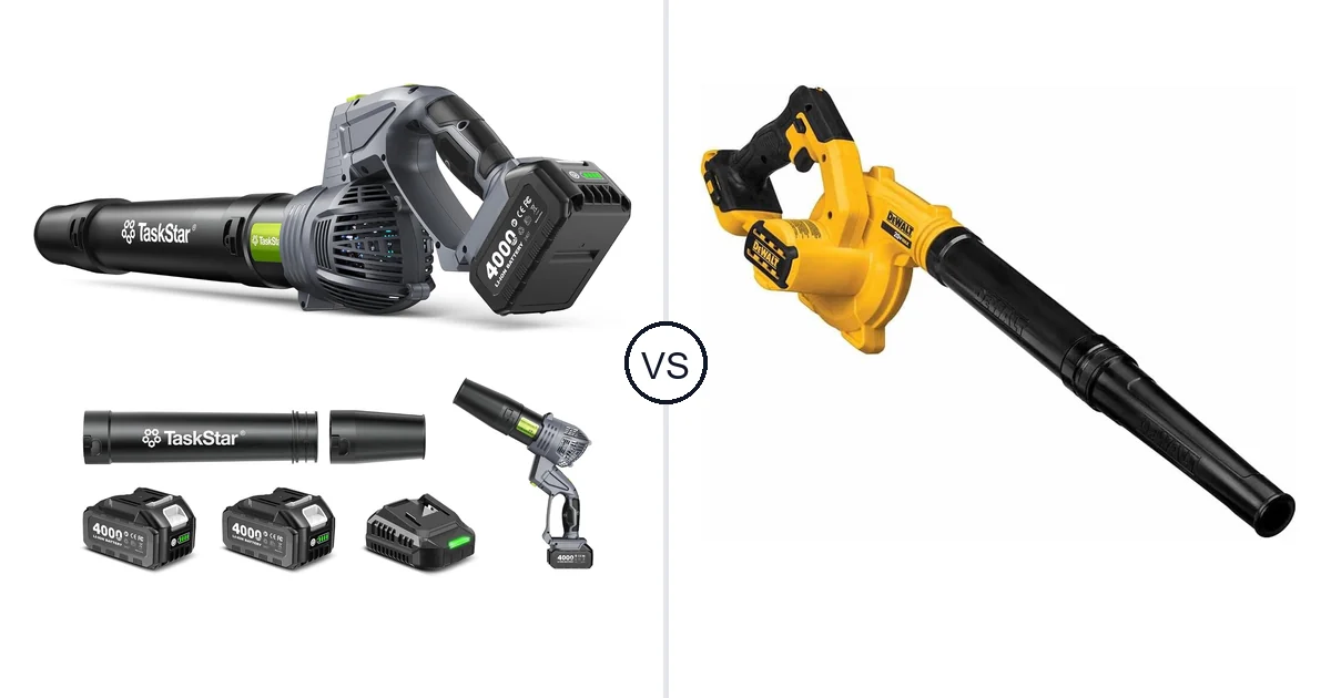 TaskStar Cordless Rotary vs DEWALT DCE100B: Best Leaf Blower for