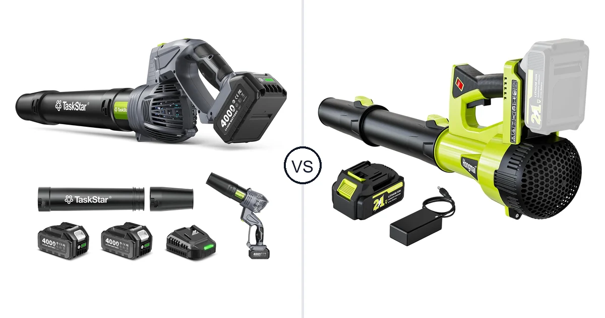 TaskStar Cordless Rotary vs Hongmai Handheld: Leaf Blower Comparison