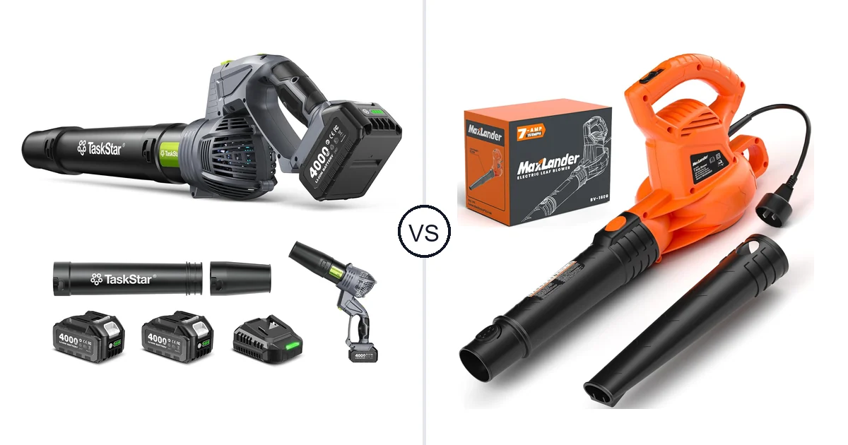 Comparison of TaskStar Cordless Rotary Leaf Blower and MAXLANDER ML-ACLB01