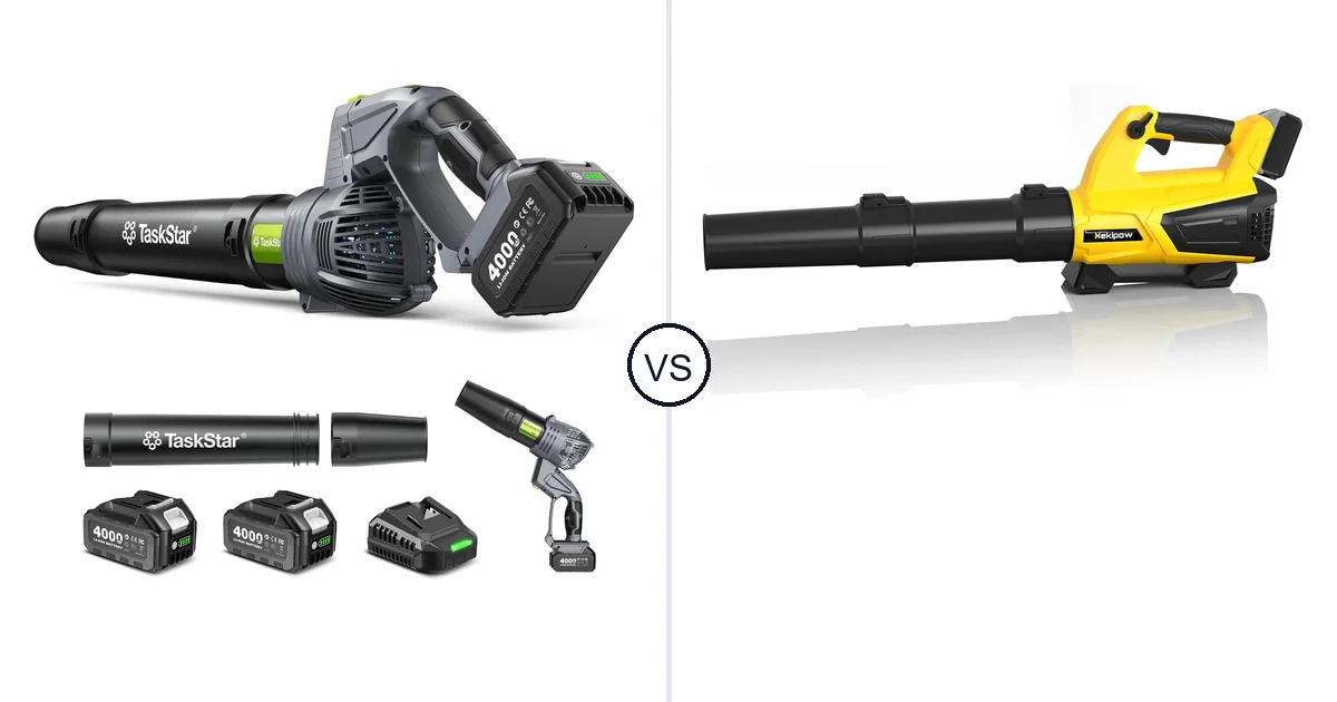 Comparison of TaskStar Cordless Rotary Leaf Blower and MekiPow XKBFJ-880